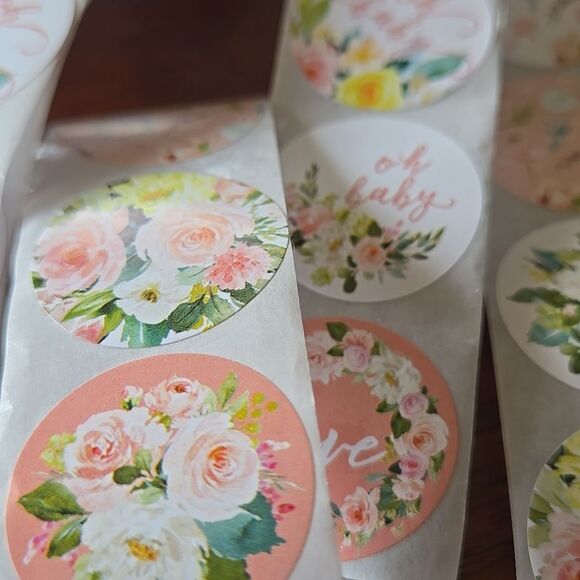 Efavormart Baby Shower Stickers 1'' Round 40 PCS Water Resistant DIY Floral - Picture 8 of 16